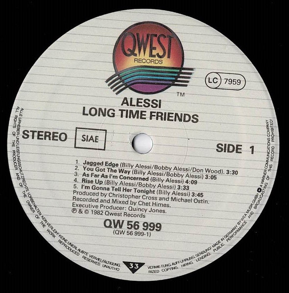 Alessi - Long Time Friends | Qwest Records (QW 56 999) - 3 Alessi - Long Time Friends | Qwest Records (QW 56 999) - 3