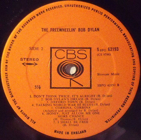 Bob Dylan - The Freewheelin' Bob Dylan | CBS (62193) - 4 Bob Dylan - The Freewheelin' Bob Dylan | CBS (62193) - 4