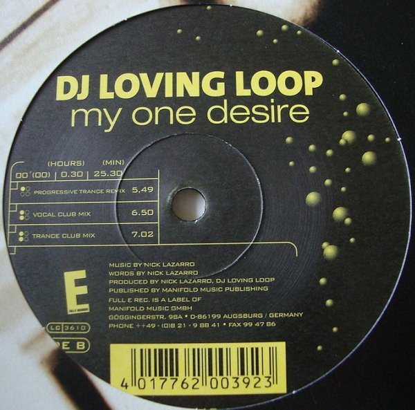 Loving Loop - My One Desire | Full-E Records (FUE-0042-12) - main