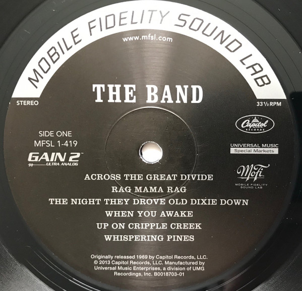 The Band - The Band - LP -MOFI- No 6714 | Mobile Fidelity Sound Lab (MFSL 1-419) - 4 The Band - The Band - LP -MOFI- No 6714 | Mobile Fidelity Sound Lab (MFSL 1-419) - 4