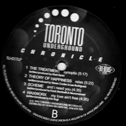 Various - Toronto Underground - Chronicle | Toronto Underground (TU-017LP) - 3 Various - Toronto Underground - Chronicle | Toronto Underground (TU-017LP) - 3