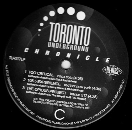 Various - Toronto Underground - Chronicle | Toronto Underground (TU-017LP) - 4 Various - Toronto Underground - Chronicle | Toronto Underground (TU-017LP) - 4