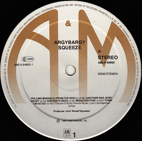 Squeeze - Argybargy | A&M Records (AMLH 64802) - 3 Squeeze - Argybargy | A&M Records (AMLH 64802) - 3