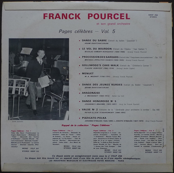 Franck Pourcel Et Son Grand Orchestre - Pages Célèbres Vol.5 | La Voix De Son Maître (GSDF 254) - 2