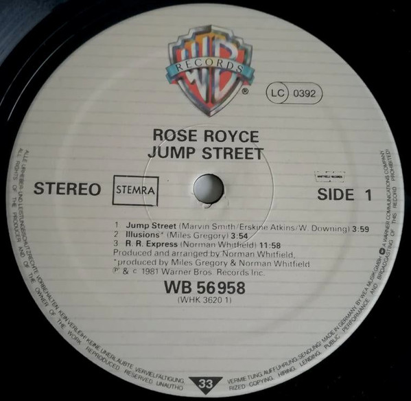 Rose Royce - Jump Street | Warner Bros. Records (WB 56 958) - 3