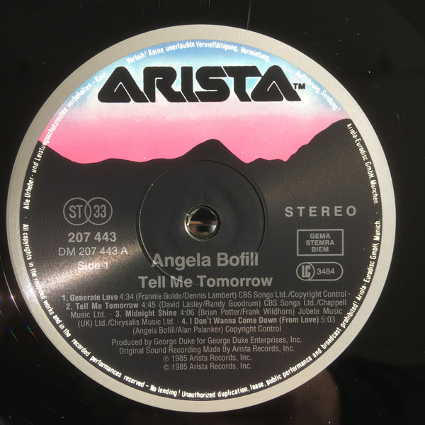 Angela Bofill - Tell Me Tomorrow | Arista (207 443) - 3