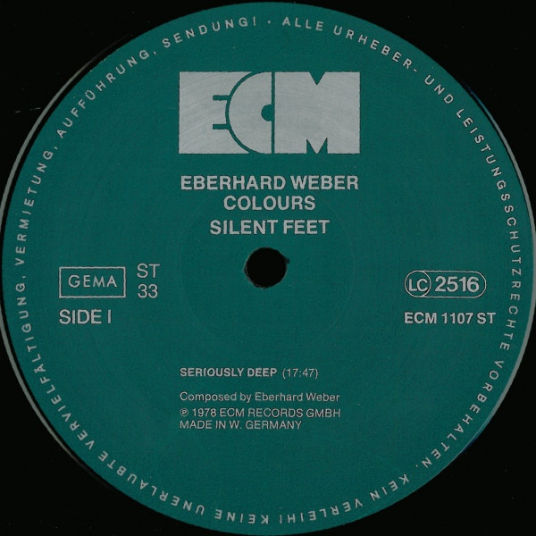 Eberhard Weber Colours - Silent Feet | ECM Records (ECM 1107) - 3 Eberhard Weber Colours - Silent Feet | ECM Records (ECM 1107) - 3