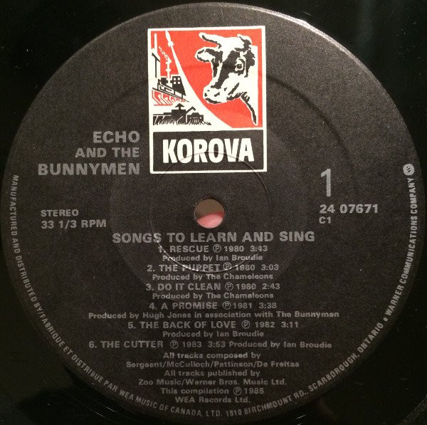 Echo & The Bunnymen - Songs To Learn & Sing | Korova (24 07671) - 2 Echo & The Bunnymen - Songs To Learn & Sing | Korova (24 07671) - 2