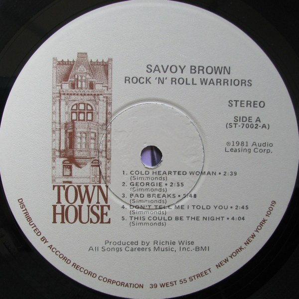 Savoy Brown - Rock 'N' Roll Warriors | Town House (ST-7002) - 3 Savoy Brown - Rock 'N' Roll Warriors | Town House (ST-7002) - 3