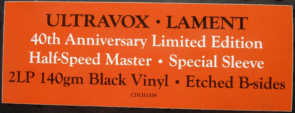 Ultravox - Lament | Chrysalis Catalogue (CDLH1459) - 3