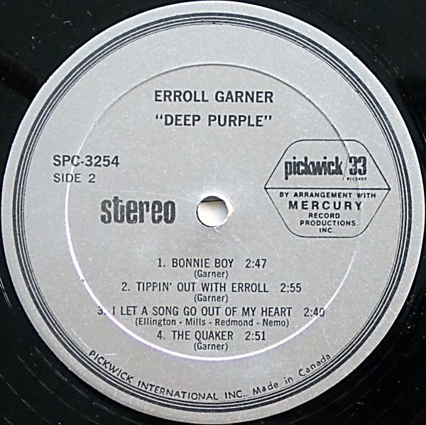 Erroll Garner - Deep Purple | Pickwick/33 Records (SPC-3254) - 4 Erroll Garner - Deep Purple | Pickwick/33 Records (SPC-3254) - 4