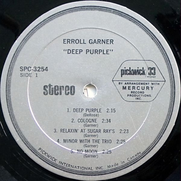 Erroll Garner - Deep Purple | Pickwick/33 Records (SPC-3254) - 3 Erroll Garner - Deep Purple | Pickwick/33 Records (SPC-3254) - 3