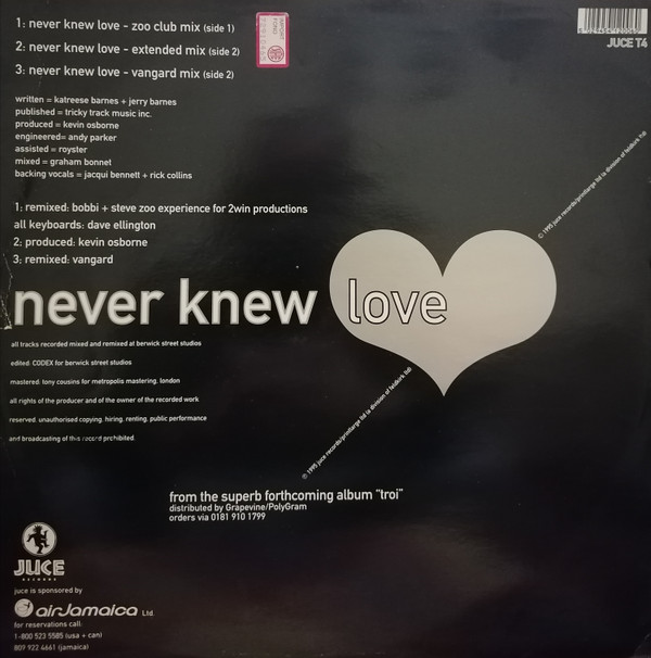 Troi - Never Knew Love | Juce Records (JUCE T4) - main Troi - Never Knew Love | Juce Records (JUCE T4) - main