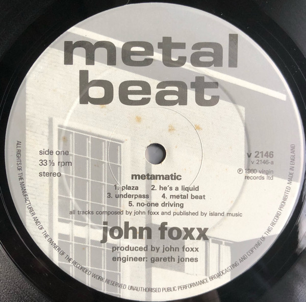 John Foxx - Metamatic | Virgin (V2146) - 4 John Foxx - Metamatic | Virgin (V2146) - 4