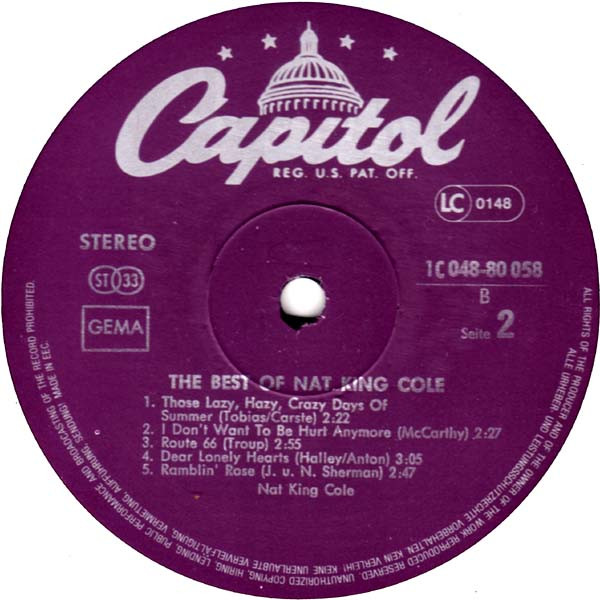Nat King Cole - The Best Of Nat King Cole | EMI Electrola (1 C 048-80 058) - 4 Nat King Cole - The Best Of Nat King Cole | EMI Electrola (1 C 048-80 058) - 4