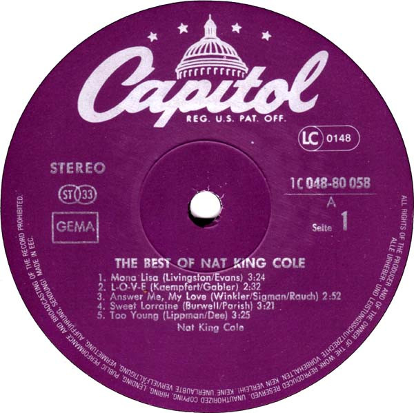 Nat King Cole - The Best Of Nat King Cole | EMI Electrola (1 C 048-80 058) - 3 Nat King Cole - The Best Of Nat King Cole | EMI Electrola (1 C 048-80 058) - 3