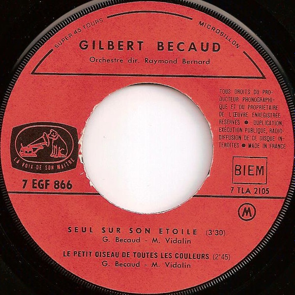 Gilbert Bécaud - Seul Sur Son Etoile | La Voix De Son Maître (EGF 866) - 3