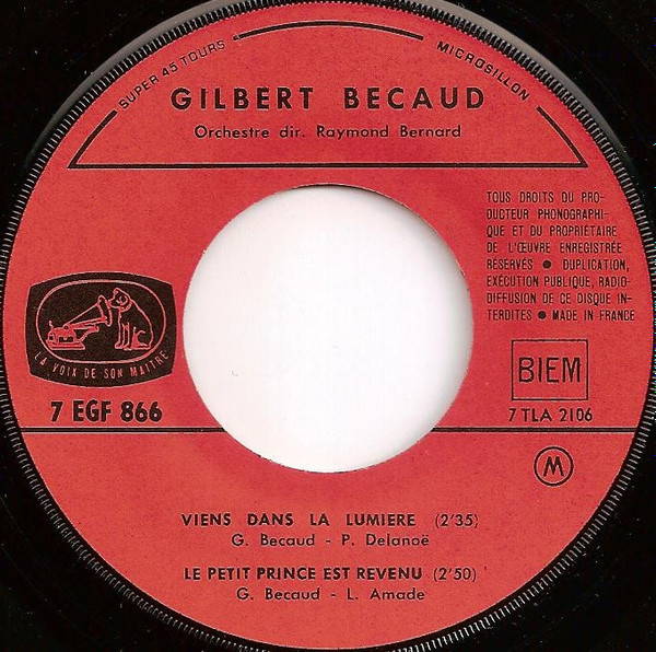 Gilbert Bécaud - Seul Sur Son Etoile | La Voix De Son Maître (EGF 866) - 4