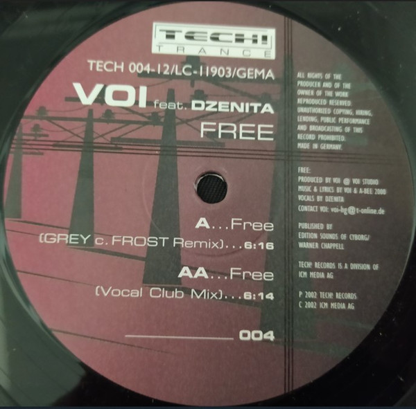 Voi Feat. Dzenita - Free | Tech! Trance (TECH 004-12) - 3