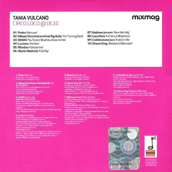 Tania Vulcano - Circo Loco @ DC10 | Mixmag (MIXMAG 03/07) - 2