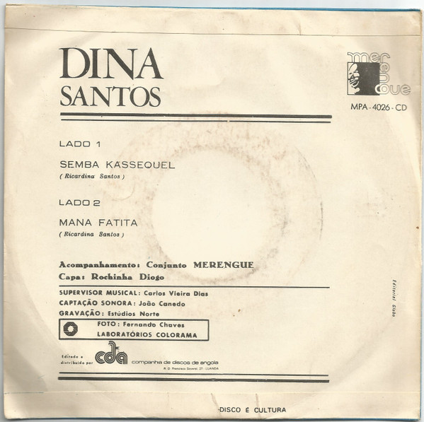 Dina Santos - Semba Kassequel / Mana Fatita | Merengue (MPA-4026-CD) - 2