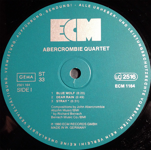 John Abercrombie Quartet - Abercrombie Quartet | ECM Records (ECM 1164) - 3