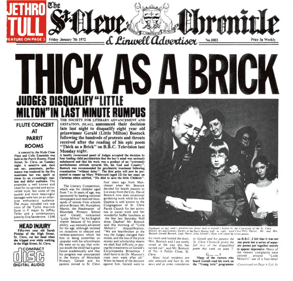 Jethro Tull - Thick As A Brick | Chrysalis (CDP 32 1003 2) - main