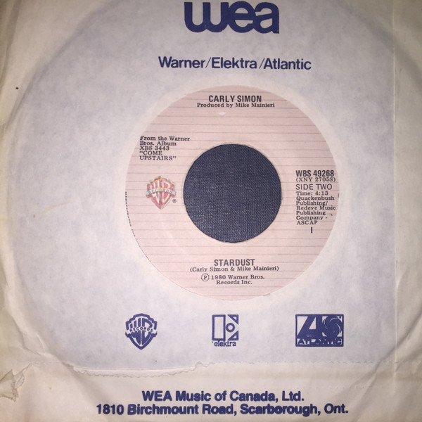 Carly Simon - Jesse / Stardust | Warner Bros. Records (WBS 49268) - 3