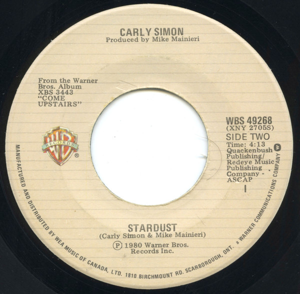 Carly Simon - Jesse / Stardust | Warner Bros. Records (WBS 49268) - 2