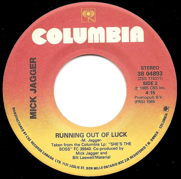 Mick Jagger - Lucky In Love (7") [Vinyl] | Columbia (38 04893) - 4