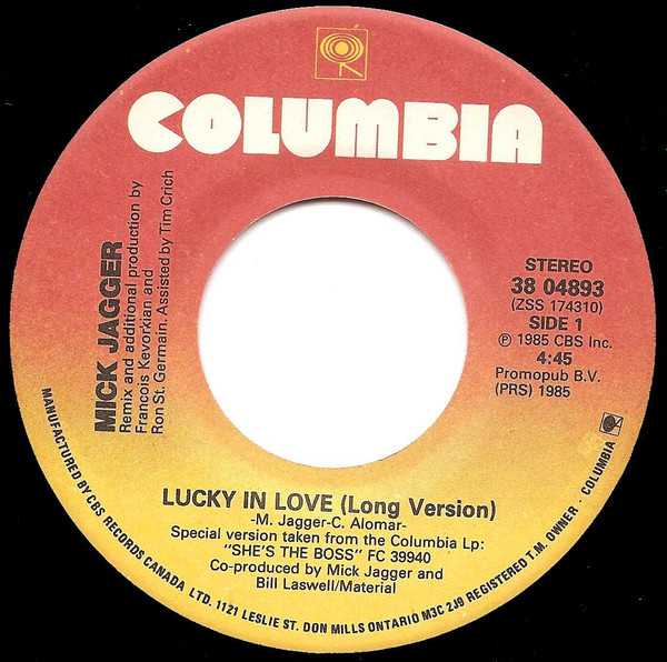 Mick Jagger - Lucky In Love (7") [Vinyl] | Columbia (38 04893) - 3