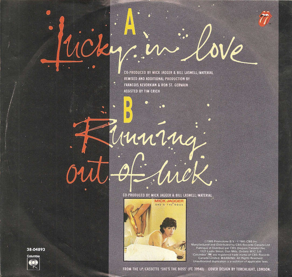 Mick Jagger - Lucky In Love (7") [Vinyl] | Columbia (38 04893) - 2