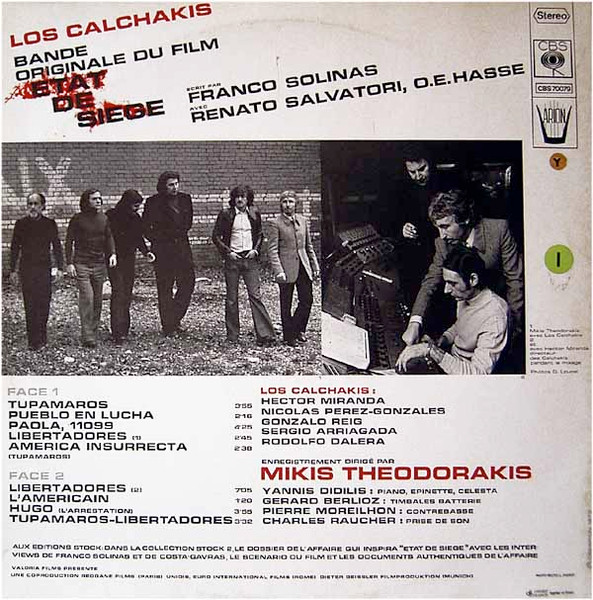 Mikis Theodorakis , Los Calchakis - Bande Originale Du Film "Etat De Siege" | CBS (CBS 70079) - 4 Mikis Theodorakis , Los Calchakis - Bande Originale Du Film "Etat De Siege" | CBS (CBS 70079) - 4