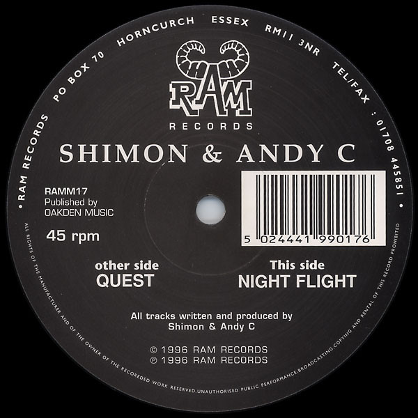 Andy C & Shimon - Quest / Night Flight | RAM Records (RAMM17)