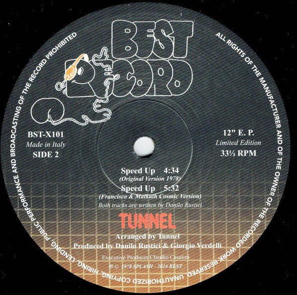 Tunnel Featuring Danilo Rustici - Speed Up / Tunnel Lights | Best Record (BST-X101) - 2