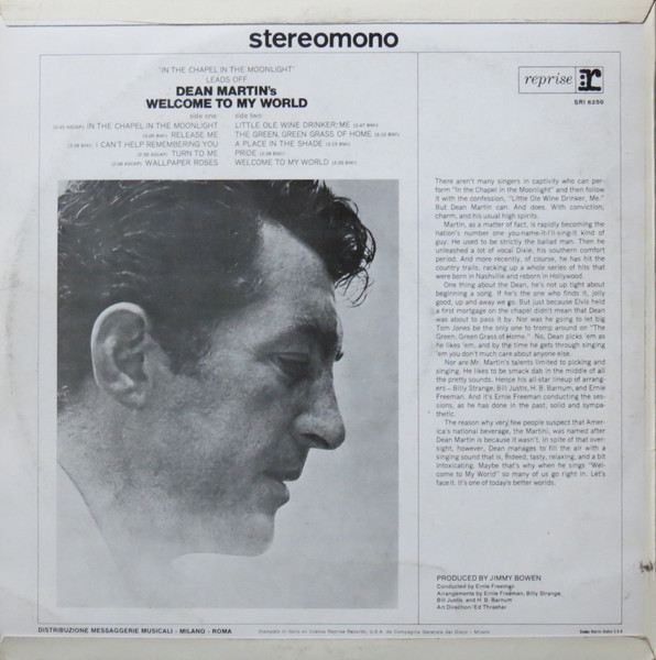 Dean Martin - Welcome To My World | Reprise Records (SRI 6250) - 2 Dean Martin - Welcome To My World | Reprise Records (SRI 6250) - 2