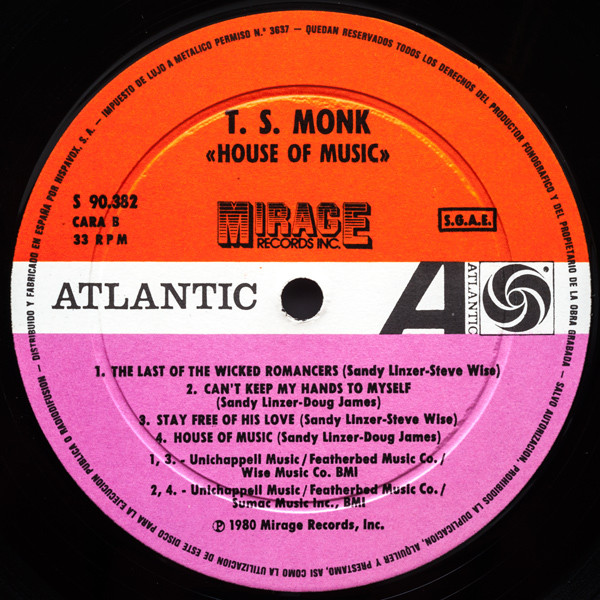 T.S. Monk - House Of Music | Mirage (S 90.382) - 4