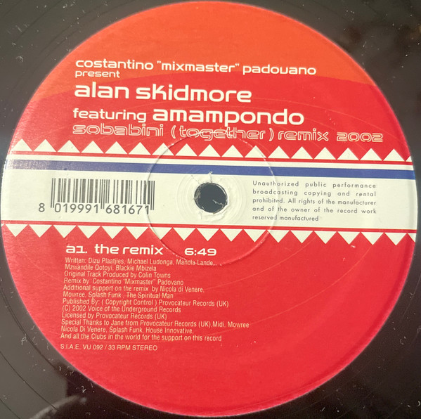 Alan Skidmore - Sobabini (Together) (Remix 2002) | V.O.T.U. Records (Voice Of The Underground Records) (VU 092) - 2