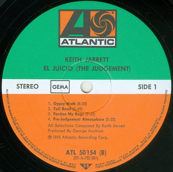Keith Jarrett - El Juicio (The Judgement) | Atlantic (ATL 50 154) - 3