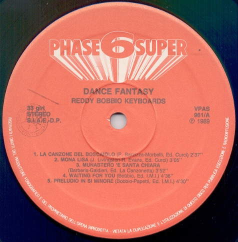 Reddy Bobbio 3 Dimensional Keyboards - Dance Fantasy | Phase 6 Super Stereo (VPAS 961) - 3