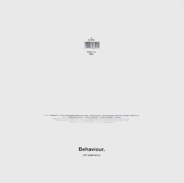 Pet Shop Boys - Behaviour | Parlophone (PCSD 113) - 2 Pet Shop Boys - Behaviour | Parlophone (PCSD 113) - 2