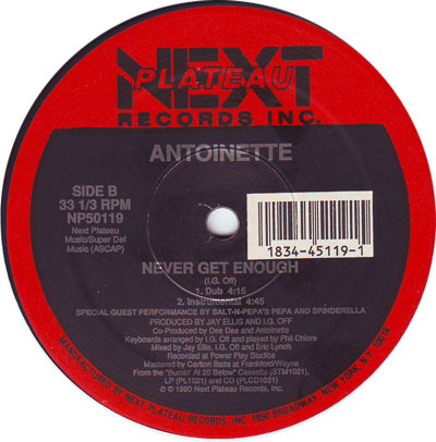 Antoinette - Never Get Enough | Next Plateau Records Inc. (NP50119) - 2