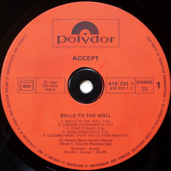 Accept - Balls To The Wall | Polydor (815 731-1) - 4