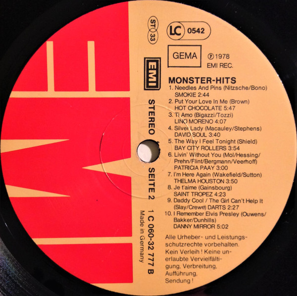 Various - 20 Monster-Hits | EMI Electrola (1C 060-32 777) - 4