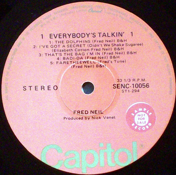 Fred Neil - Everybody's Talkin' (Theme From Midnight Cowboy) | Capitol Records (SENC 10056) - 2