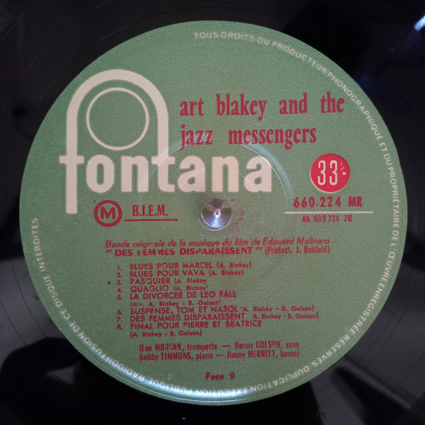 Art Blakey & The Jazz Messengers - Des Femmes Disparaissent | Fontana (660.224 MR) - 4
