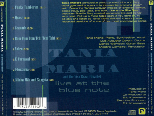 Tania Maria And The Viva Brazil Quartet - Live At The Blue Note | Concord Picante (CCD-2114-2) - 2