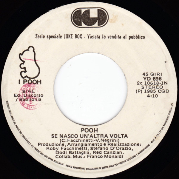 Pooh - Se Nasco Un'Altra Volta | CGD (YD 696)