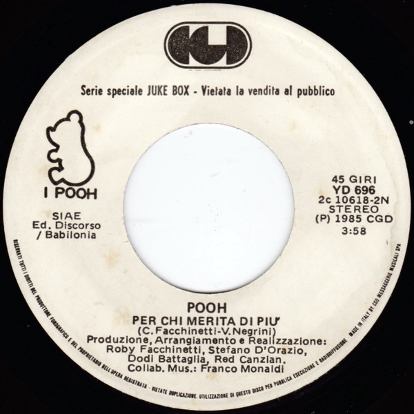 Pooh - Se Nasco Un'Altra Volta | CGD (YD 696) - 2
