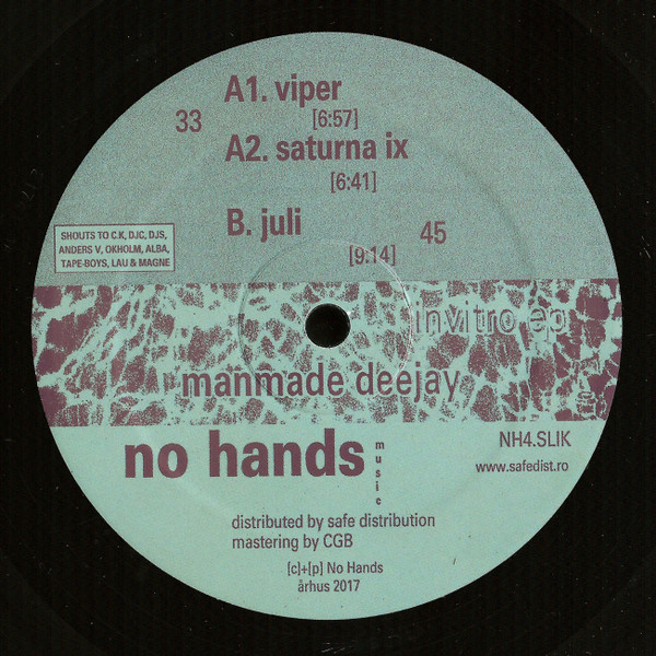 Manmade DeeJay - Invitro EP | No Hands (NH4.SLIK) - main